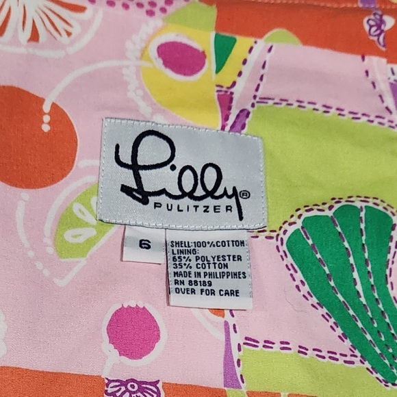 Lilly Pulitzer Tropical Frog Patchwork Reversible Skirt Size 6 - Picture 5 of 7